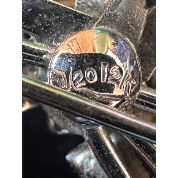 Vintage CR Co Signed 1/20 12K G.F. Charles Reis Clear Rhinestone Bow Brooch Pin - Picture 3 of 5